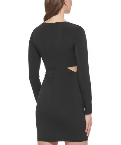 Women's Cutout Long-Sleeve Bodycon Dress Black $46.08 Dresses