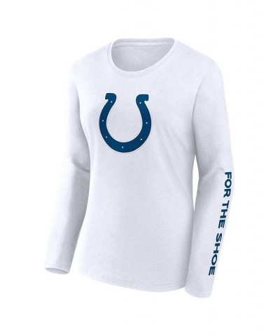 Women's Branded Royal White Indianapolis Colts Short and Long Sleeve T-shirt Combo Pack Blue $35.39 Tops