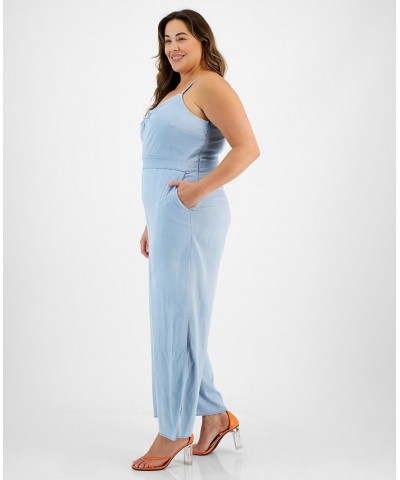 Plus Size Sleeveless Cutout Jumpsuit Blue Whisper $20.59 Pants