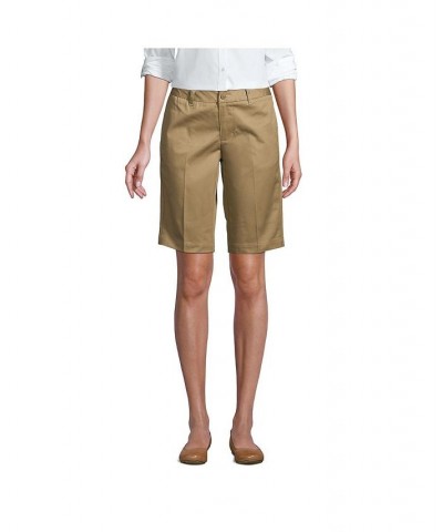 School Uniform Women's Tall Plain Front Blend Chino Shorts Tan/Beige $25.89 Shorts