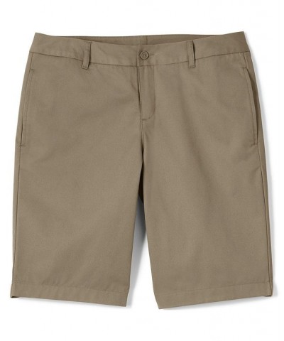 School Uniform Women's Tall Plain Front Blend Chino Shorts Tan/Beige $25.89 Shorts