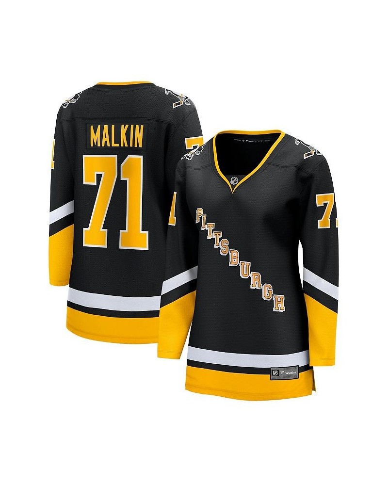 Women's Branded Evgeni Malkin Black Pittsburgh Penguins 2021/22 Alternate Premier Breakaway Player Jersey Black $46.62 Jersey