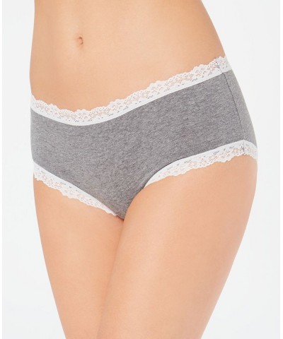 Women’s Lace Trim Hipster Underwear Pewter Heather Gray $14.24 Panty