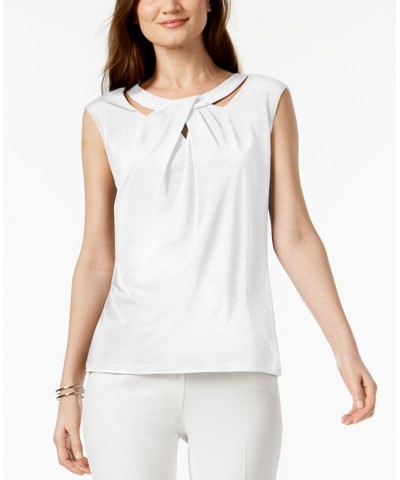 Crossover Cutout Top White $26.55 Tops