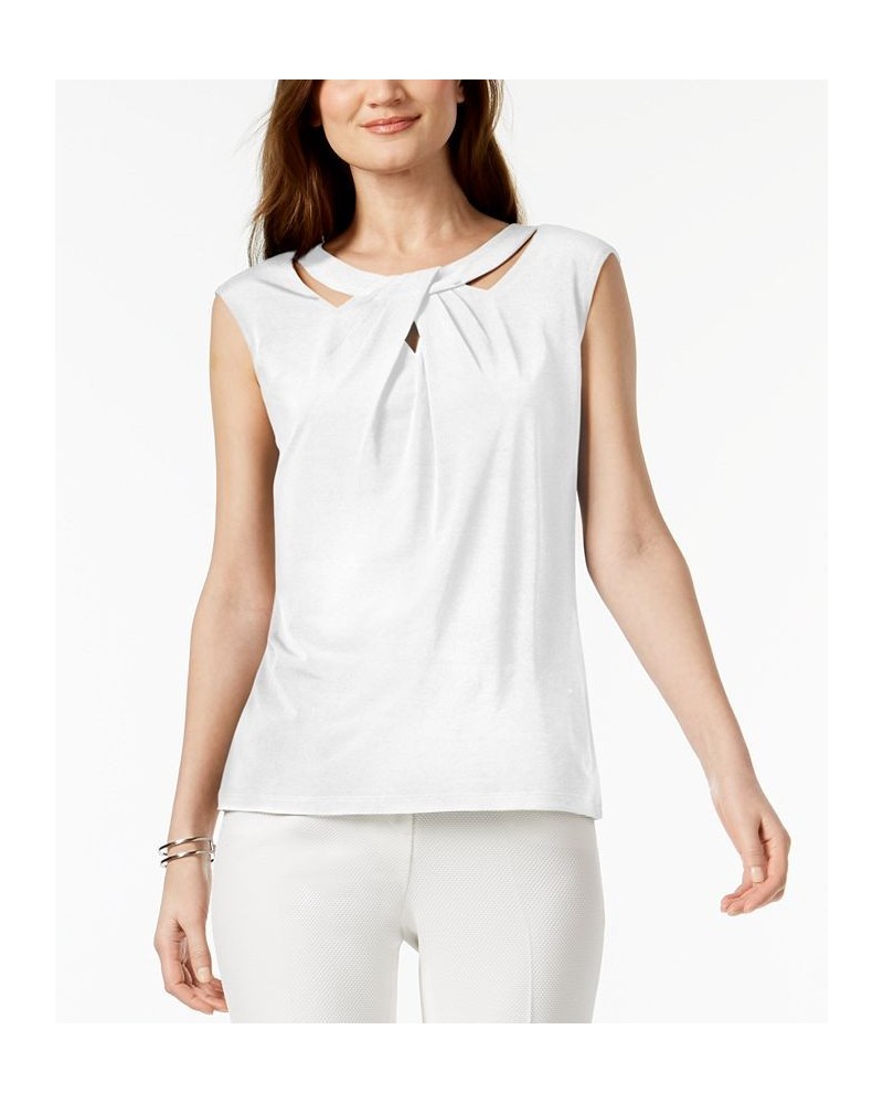 Crossover Cutout Top White $26.55 Tops