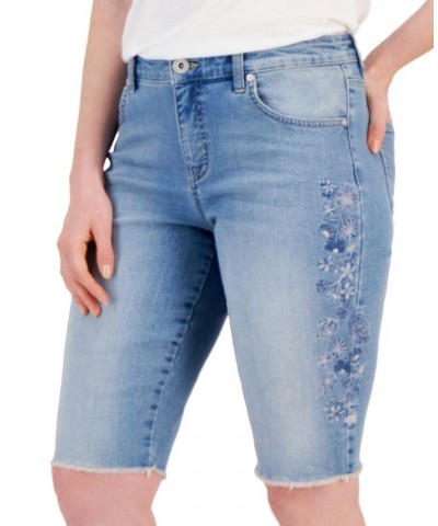 Women's Embroidered Denim Bermuda Short Wynnie $17.39 Shorts