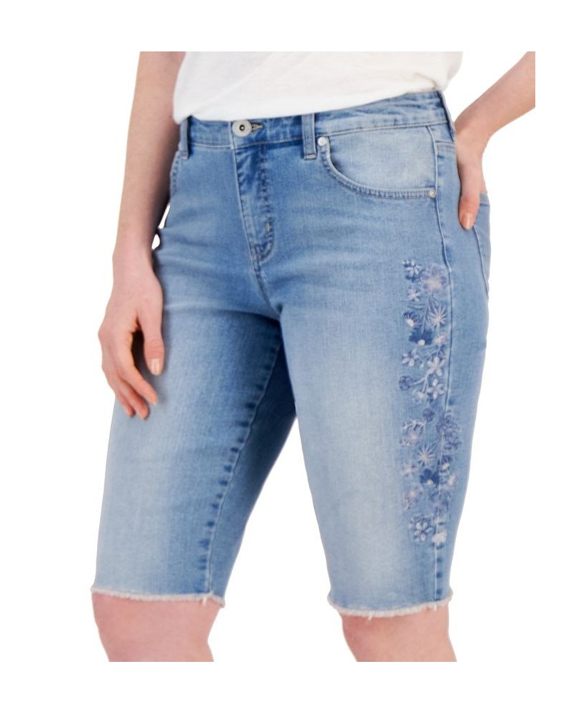 Women's Embroidered Denim Bermuda Short Wynnie $17.39 Shorts