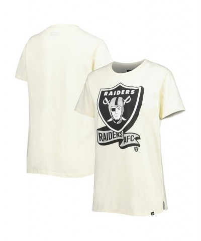 Women's Cream Las Vegas Raiders Chrome Sideline T-shirt Cream $18.80 Tops