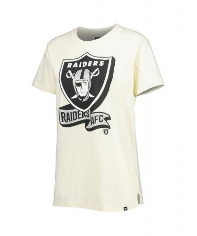 Women's Cream Las Vegas Raiders Chrome Sideline T-shirt Cream $18.80 Tops