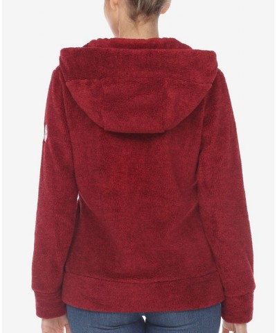 Women's Hooded Sherpa Jacket Red $22.44 Jackets