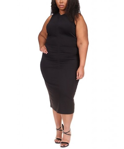 Plus Size Sleeveless Ruched Dress Black $73.50 Dresses