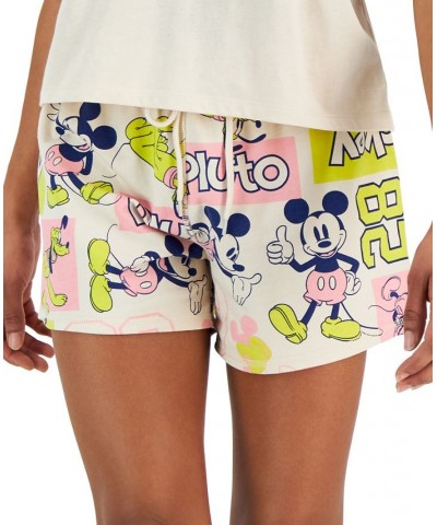 Juniors' Mickey-And-Pluto-Print Pull-On Shorts Taupe $12.32 Shorts