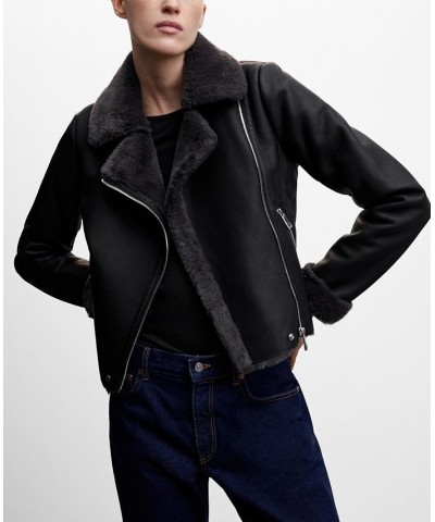 Women's Faux Shearling-Lined Jacket Black $48.10 Jackets