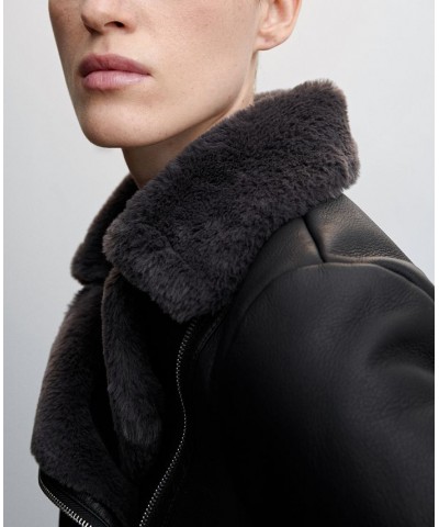 Women's Faux Shearling-Lined Jacket Black $48.10 Jackets