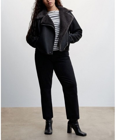 Women's Faux Shearling-Lined Jacket Black $48.10 Jackets