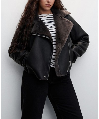 Women's Faux Shearling-Lined Jacket Black $48.10 Jackets