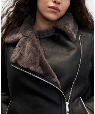 Women's Faux Shearling-Lined Jacket Black $48.10 Jackets