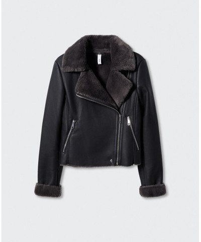 Women's Faux Shearling-Lined Jacket Black $48.10 Jackets