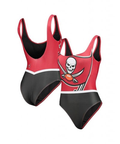 Women's Red Tampa Bay Buccaneers Team One-Piece Swimsuit Red $30.79 Swimsuits