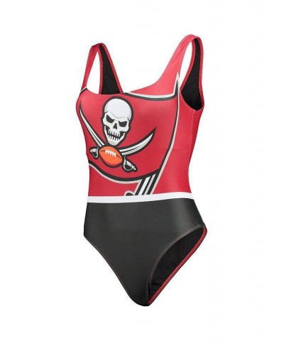 Women's Red Tampa Bay Buccaneers Team One-Piece Swimsuit Red $30.79 Swimsuits