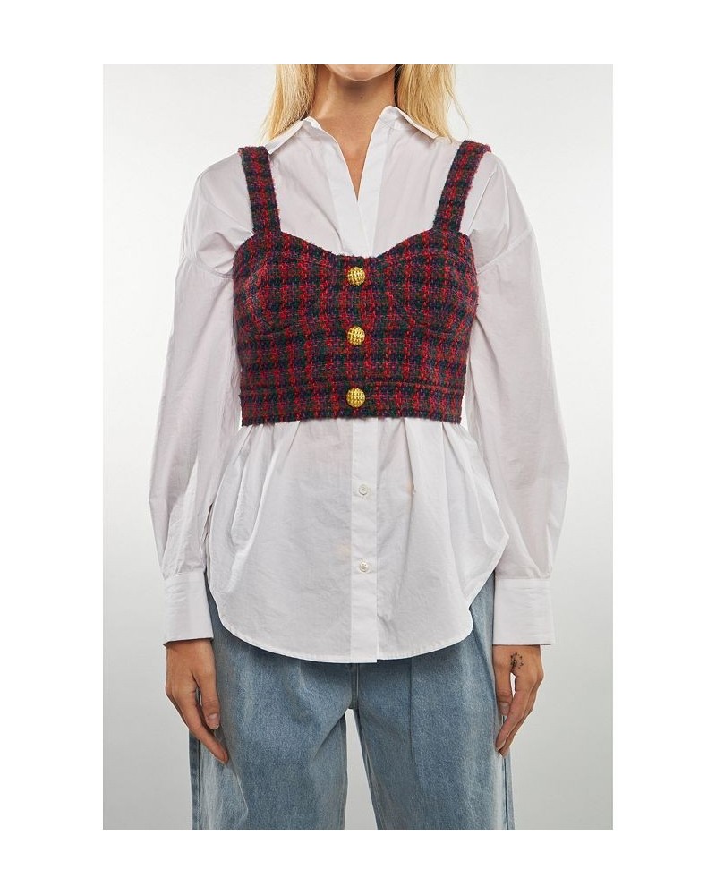 Women's Boucle Tweed Cropped Top Multi $46.80 Tops