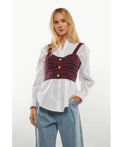 Women's Boucle Tweed Cropped Top Multi $46.80 Tops