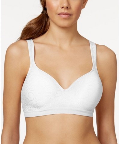 Comfort Revolution Shaping Wireless Smoothing Bra 3463 White Swirl $14.26 Bras