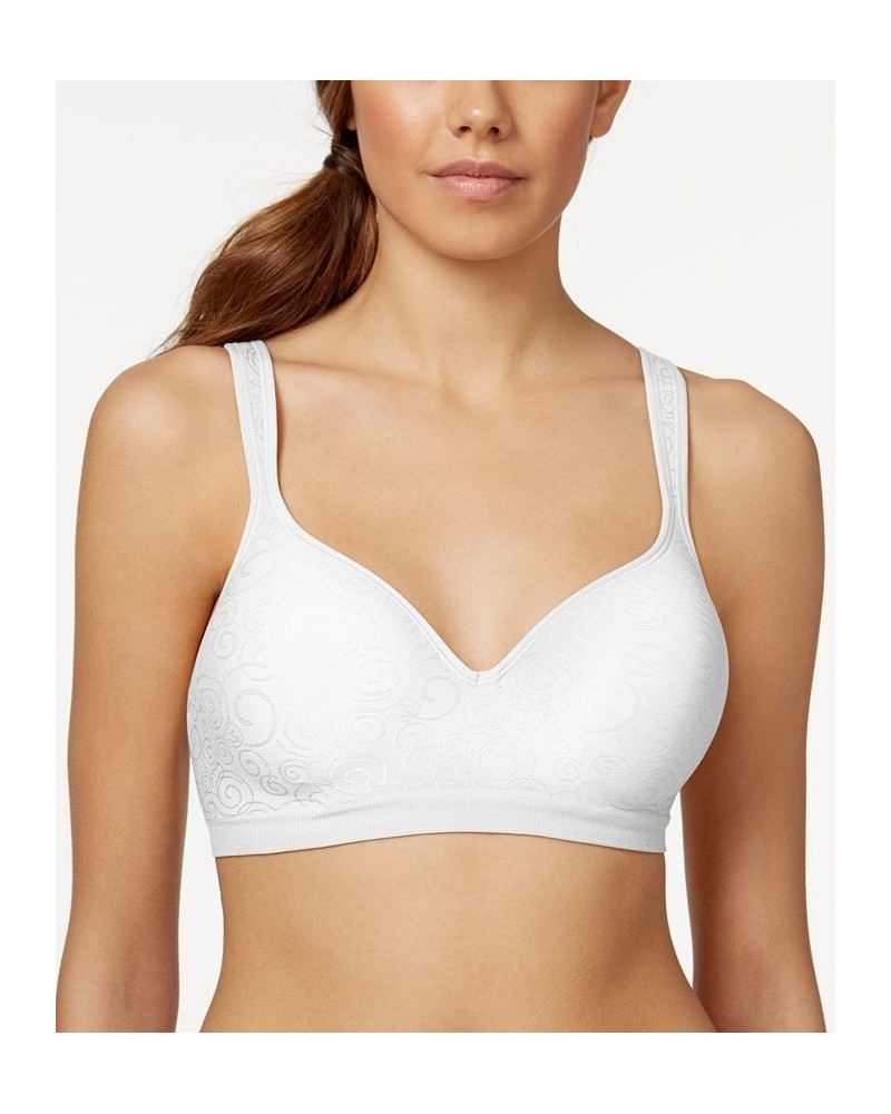 Comfort Revolution Shaping Wireless Smoothing Bra 3463 White Swirl $14.26 Bras