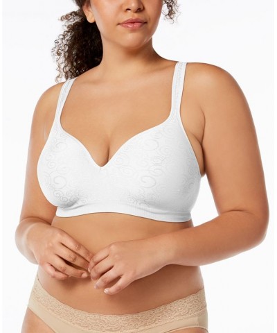 Comfort Revolution Shaping Wireless Smoothing Bra 3463 White Swirl $14.26 Bras