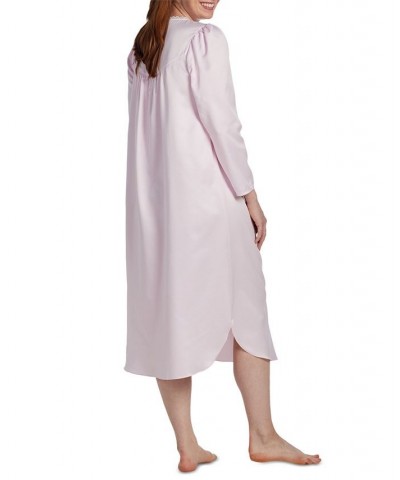 Petite Long-Sleeve Lace-Trim Nightgown Pink $25.65 Sleepwear