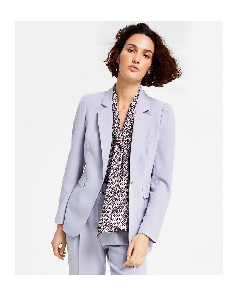 Women's Textured Crepe Single-Button Blazer Moonstone $47.20 Jackets