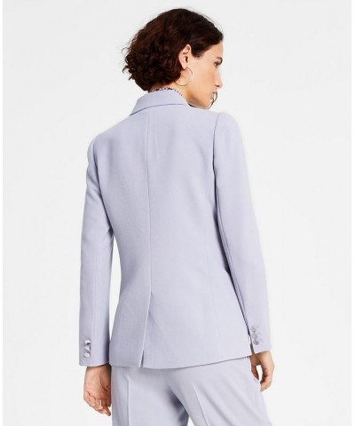 Women's Textured Crepe Single-Button Blazer Moonstone $47.20 Jackets