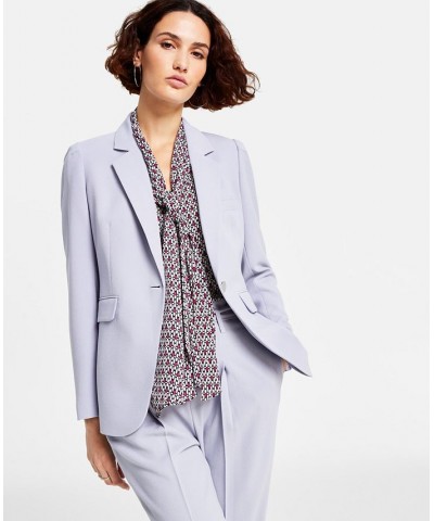 Women's Textured Crepe Single-Button Blazer Moonstone $47.20 Jackets