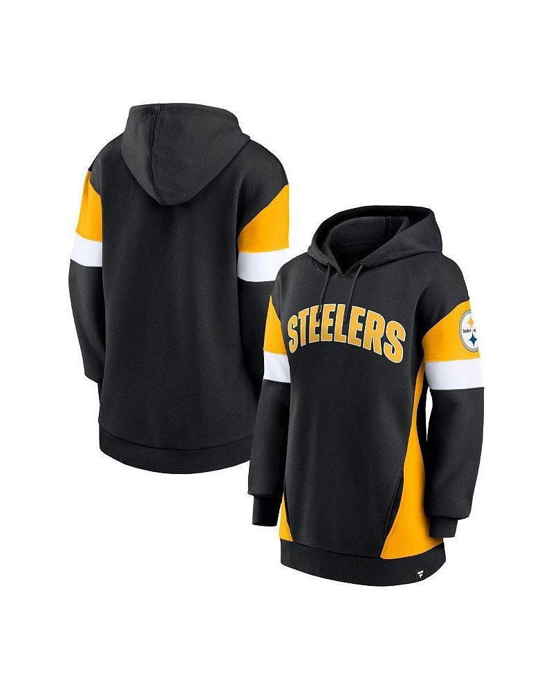 Women's Branded Black Gold Pittsburgh Steelers Lock It Down Pullover Hoodie Black, Gold $32.25 Sweatshirts