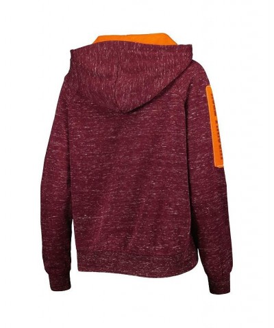 Women's Maroon Virginia Tech Hokies The Devil Speckle Lace-Placket Raglan Pullover Hoodie Maroon $33.79 Sweatshirts