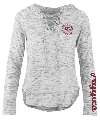 Women's Texas A&M Aggies Spacedye Lace Up Long Sleeve T-Shirt Gray $24.75 Tops