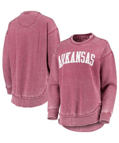 Women's Cardinal Arkansas Razorbacks Vintage-Like Wash Pullover Sweatshirt Cardinal $37.60 Sweatshirts