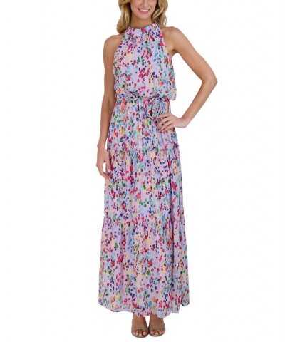 Mock-Neck Maxi Dress Lilac Multi $41.28 Dresses