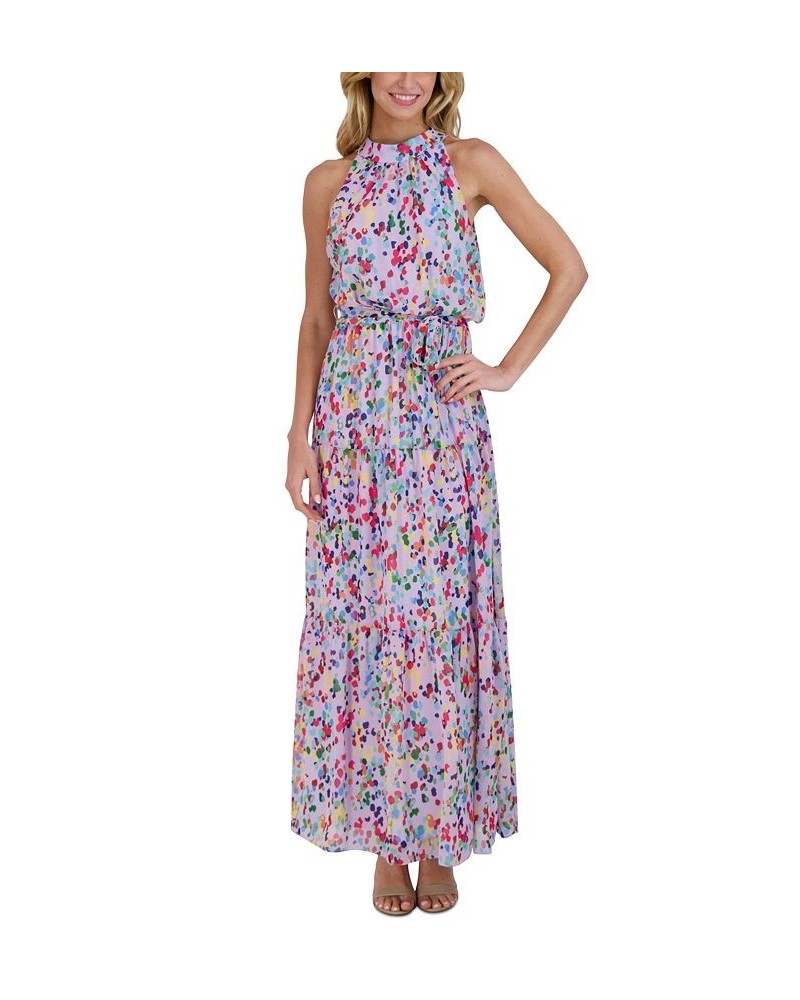 Mock-Neck Maxi Dress Lilac Multi $41.28 Dresses