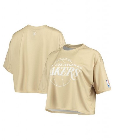 Women's Tan Los Angeles Lakers Sand Crop Top Tan $22.79 Tops