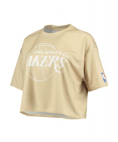 Women's Tan Los Angeles Lakers Sand Crop Top Tan $22.79 Tops