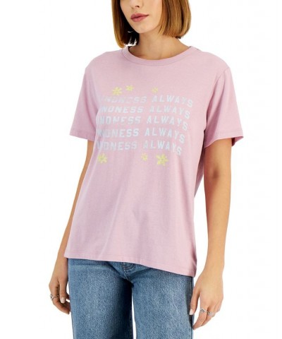 Juniors' Kindness Always Graphic T-Shirt Lavender $11.19 Tops