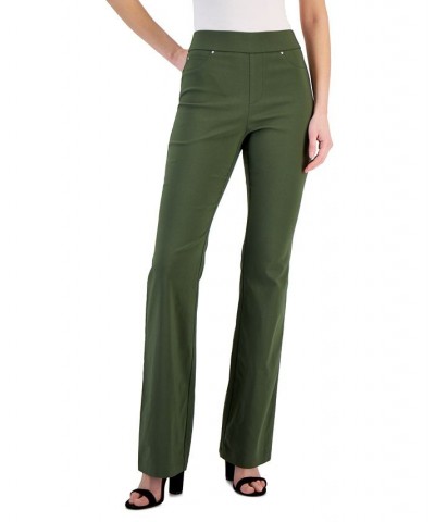 Women's High-Rise Pull-On Flare-Leg Pants Green $28.86 Pants