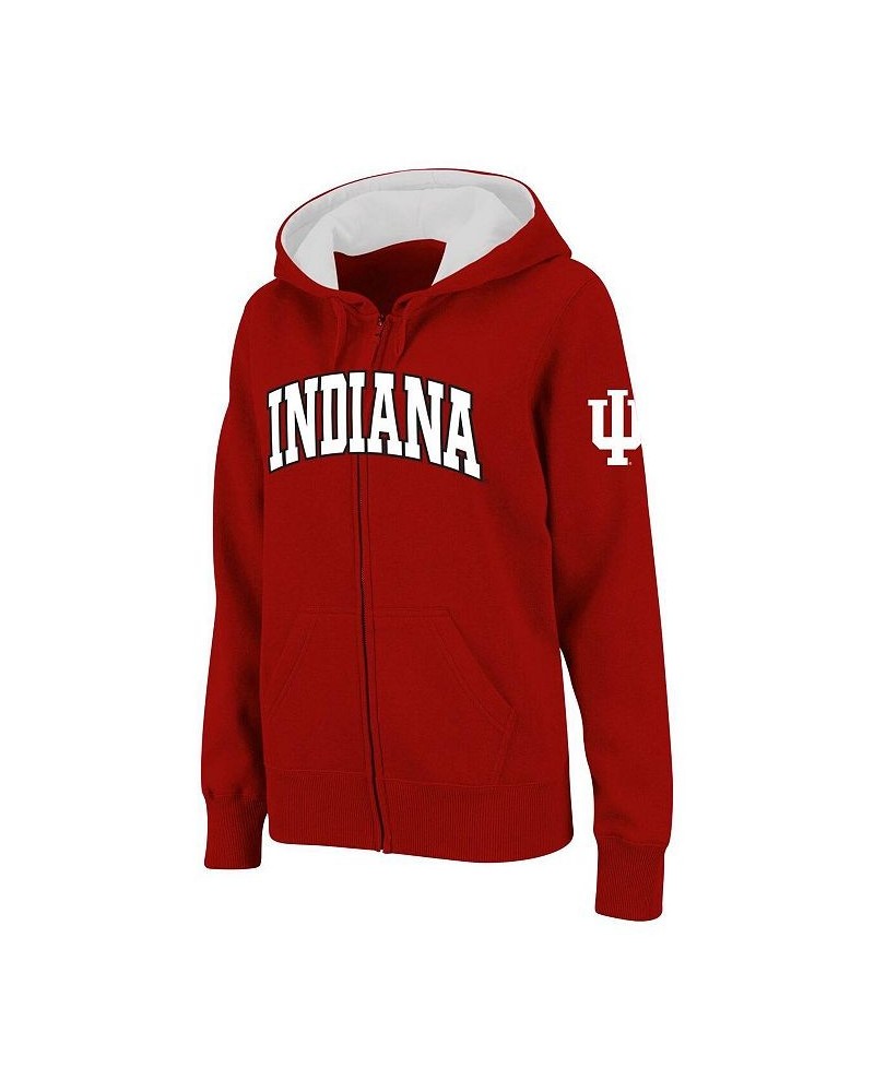 Women's Stadium Athletic Crimson Indiana Hoosiers Arched Name Full-Zip Hoodie Crimson $31.85 Sweatshirts