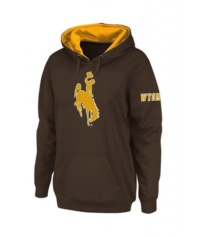 Women's Brown Wyoming Cowboys Big Logo Pullover Hoodie Brown $35.99 Sweatshirts