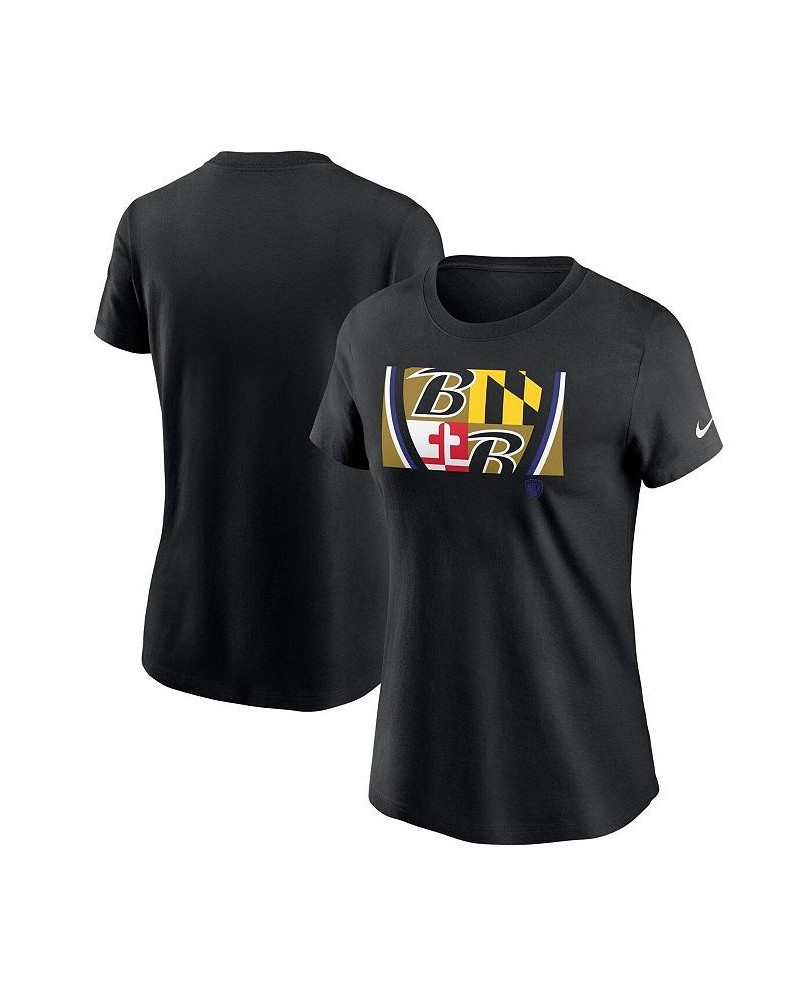 Women's Black Baltimore Ravens Hometown Collection T-Shirt Black $18.80 Tops