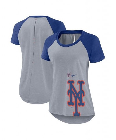 Women's Heather Gray New York Mets Summer Breeze Raglan Fashion T-shirt Heather Gray $29.49 Tops