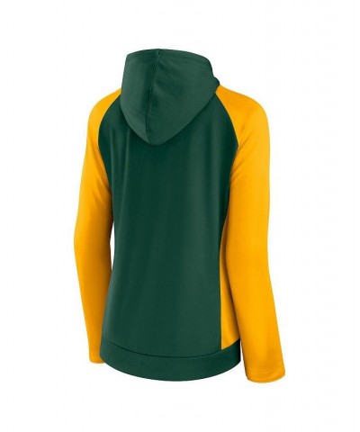 Women's Branded Green and Gold Green Bay Packers End Around Raglan Full-Zip Hoodie Green $36.39 Sweatshirts