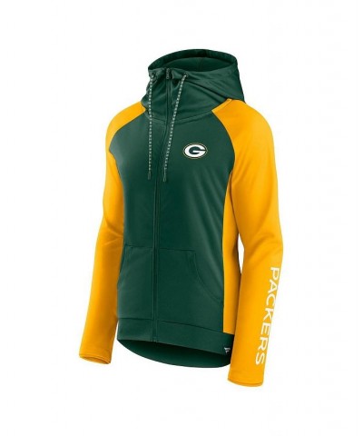 Women's Branded Green and Gold Green Bay Packers End Around Raglan Full-Zip Hoodie Green $36.39 Sweatshirts