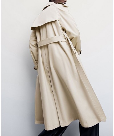 Women's Classic Cotton Trench Coat Light, Pastel Gray $108.00 Coats